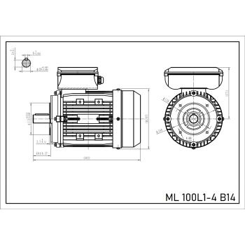 Silnik elektryczny jednofazowy 2,2kW 1400 obr/min. 100 B14